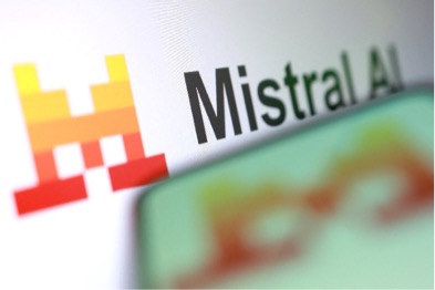 Logo Mistral AI trong ảnh minh họa